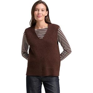 TOM TAILOR dames pullunder, 39062 - Dark Pecan Brown Melange, XXL