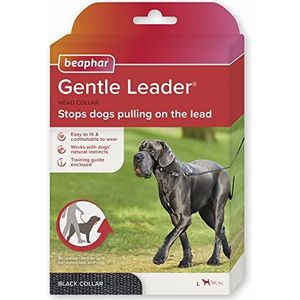 Beaphar | Gentle Leader | Hoofdhalsband voor grote honden | Stopt met trekken aan de lijn | Trainingshulp met onmiddellijk effect | Onderschreven door gedragsteden | Zwart x 1