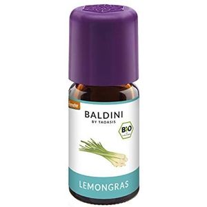 Baldini – Biologische etherische olie, 100% natuurzuivere etherische citroengrasolie biologisch, citroengras aroma, 5 ml
