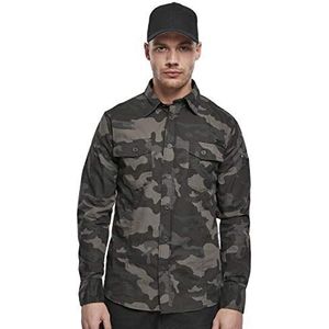 Brandit Heren slim shirt heren hemd 4005, camouflage (dark camo), S