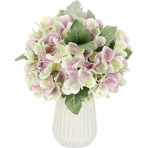 Hortensia-boeket in vaas, kunstmatige hortensia boeket, kunstbloemen, boeket, boeket, arrangement, zijden bloemen, boeket, bloemstukken, bruiloftsdecoratie, tafeldecoratie, roze