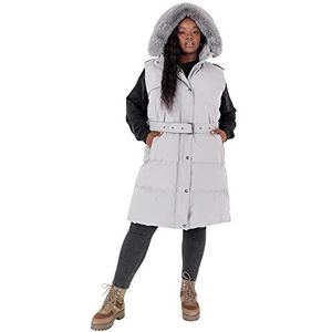 Lovedrobe Dames Dames Gilet Mouwloze Winterjas Zilver Maat 16, ZILVER, 42