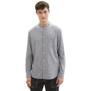 TOM TAILOR Denim Herenhemd, 29676 - Coal Grey White Chambray, XL