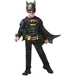 Rubie's Officiële Batman Black Deluxe Kinderkostuum, Superheld Fancy Jurk, Leeftijd 9-10 Jaar Hoogte 140 cm