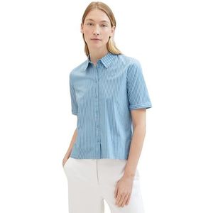 TOM TAILOR Damesblouse, 30198 - Blauw Wit Dunne Streep, 34