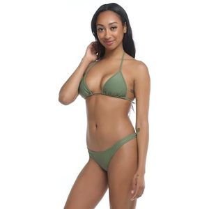 Body Glove Women's Standard Smoothies DITA Solid Triangle Slider Bikini Top Swimsuit, Cactus, XL