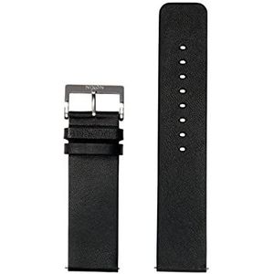 Nixon Wisselarmband voor horloges met 23 mm afstand van plantaardig gelooid leer in de kleur zwart met roestvrijstalen sluiting met armbandoog van echt leer, BA009-3403-00, zwart, 23mm, Riemen.