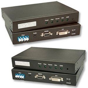 LINDY 500m Fibre Optic DVI-D Dual Link, RS232 & Audio Extender