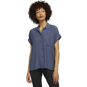 TOM TAILOR mine to five Dames blouse met korte mouwen 1025581, 11043 - Vintage Indigo Blue, 34