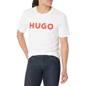 Hugo Boss T-shirt met korte mouwen voor heren, met opgedrukt logo, wit, maat XL