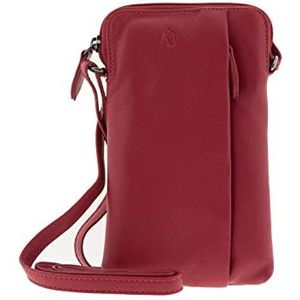 Adapell Mini tas - mobiele telefoon - mobiele telefoon tas van echt leer - handtas echt leer - schoudertas, Rood