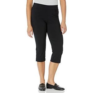 Briggs New York Womens Pull On Capri Pocket Casual Pants, Black, 8 US