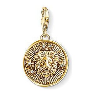 Thomas Sabo Bedelhanger voor dames en heren, sterrenbeeld, leeuw, Charm Club 925 sterling zilver, verguld 1656-414-39