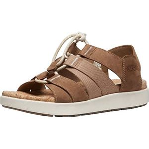 KEEN Elle Slingback Sandalen met gemengde riem voor dames, Geroosterde Kokos Berk, 38 EU