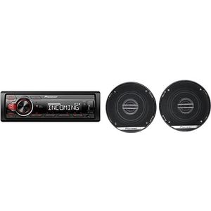 Pioneer MVH-330DABAN met DAB antenne & Pioneer TS-G1020F Coax Luidspreker, 10cm, 2-Weg, 210W, Zwart