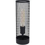 EGLO Tafellamp Redcliffe, 1-lichts nachtlampje in industrieel design, nachtlamp van zwart metaal, tafel lamp voor woonkamer, met schakelaar, E27 fitting