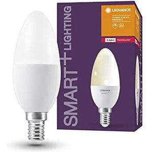LEDVANCE Slimme LED lamp met ZigBee technologie, E14-basis matte optiek,Warm wit (2700K), 470 Lumen, substituut voor 40W-verlichtingsmiddel slim dimbaar, 4-Pak