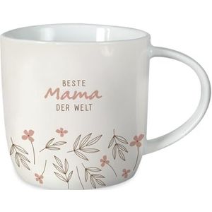 Grafik-Werkstatt Koffiemok met spreuk 300 ml porseleinen mok Beste Mama der Welt, Wit