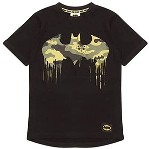 DC Comics Batman Camo Logo T-shirt, Meisjes, 104-170, Schwarz, Officiële Koopwaar