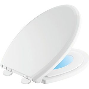 Delta Faucet 833902-N-WH Sanborne Langwerpig zindelijkheidstraining Nachtlampje Toiletbril met Slow Close, Wit