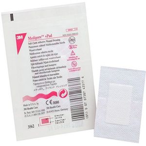 3M M3562E Medipore en pad Steriler wondverband met wondkussen, 5x7.2 cm, 50