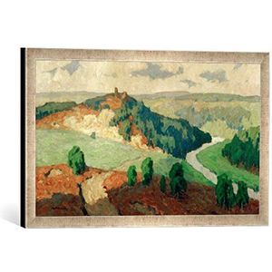 Ingelijste foto van Otto Ubbelohde ""Hessische landschap"", kunstdruk in hoogwaardige handgemaakte fotolijst, 60x40 cm, zilver raya