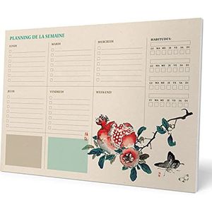 Kokonote A4 Weekplanner Botanical Wild Flowers - Bureauplanner met 54 afscheurbare vellen - Tafelkalender - Italiaans