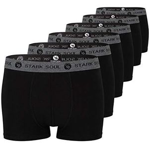 STARK SOUL Heren boxershorts, hipster in verpakking van 6 stuks, katoenen onderbroeken voor mannen in maat M-XXL, Verpakking van 6 stuks, zwart, XL