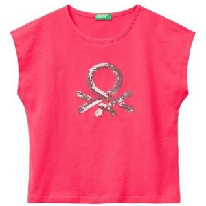 United Colors of Benetton T-shirt voor meisjes en meisjes, Rood, 150
