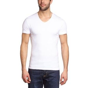 Garage Heren Shirt/T-shirt 202 - T-shirt V-hals Bodyfit II, wit (white), 48/50 NL