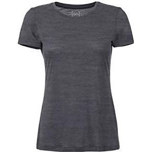 super.natural Dames T-shirt met korte mouwen met merinowol, W BASE TEE 175, maat: XS, kleur: grijs