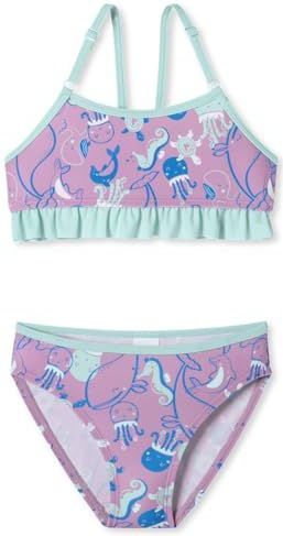 Schiesser Aqua Kids Girls Bustier Bikiniset voor meisjes, maat 92 tot 140, Bessen_182728, 128 cm