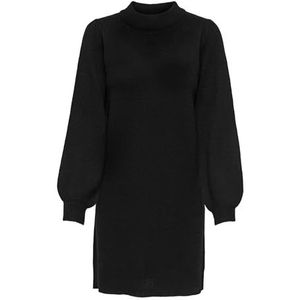 JACQUELINE DE YONG Gebreide damesjurk met hoge kraag, zwart, XXS