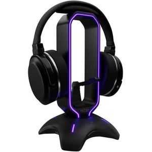 Tilted Nation RGB Headset Stand en Gaming Hoofdtelefoon Stand voor Bureau Display met Muis Bungee Cord Houder met USB 3.0 Hub voor Xbox, PS4, PC - Perfect Gaming Accessoires Gift