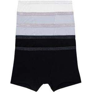 Hanes Dames Originals Ultra Supersoft Boxerslip, 5-pack, viscose van bamboe ondergoed, zwart/zilver opaal/wit, M (Pack van 5), Zwart/Zilver Opal/Wit, M