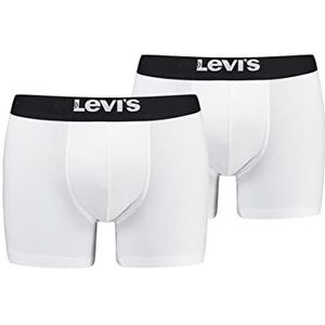 Levi's Solid Basic Boxershort voor heren, wit/zwart, XL