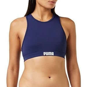 PUMA Dames Racerback Swim Top Bikini Top, Donkerblauw, XL