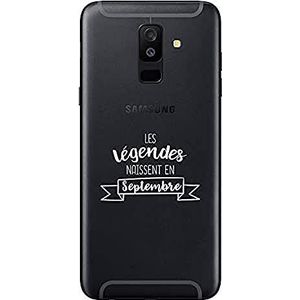 Zokko Beschermhoesje voor Samsung A6 Plus 2018, motief: Les Legendes Nêlles in september - zacht, transparant, inkt wit