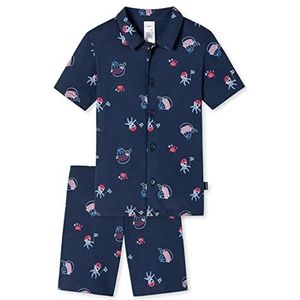 Schiesser Jongenspyjama, korte pyjama-set, Donkerblauw patroon, 92 cm