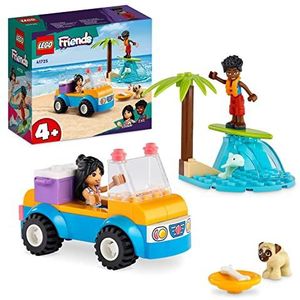 LEGO Friends Strandbuggy plezier Set met Speelgoed Auto, Surfplank, Poppetjes, Plus Dolfijn en Hond Speelgoed Dieren, Zomer Speelset voor Kinderen, Meisjes en Jongens vanaf 4+ 41725