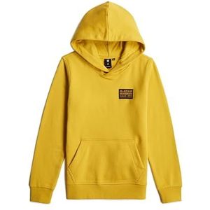 G-STAR Raw Kids Hooded Originals Patch Sweater voor jongens, Geel (Dk Lemon D24990-01-348), 12 Jaar