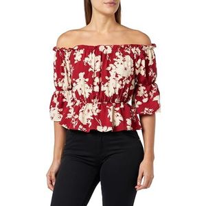IDONY Dames Carmenblouse 19523061-ID02, rood wit, XS, rood/wit, XS