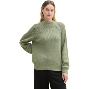 TOM TAILOR Damestrui, 36881 - Pale Bark Green Rib Structuur, XL