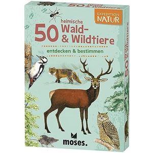 Moses 9739 Expedition Natuur - 50 lokale bos en wilde dieren | bestemmingskaarten in een set | met spannende quizvragen