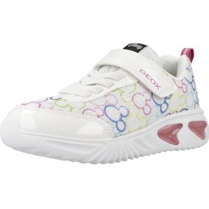 Geox J Assister Girl D Sneakers voor meisjes, Wit Multicolor, 30 EU