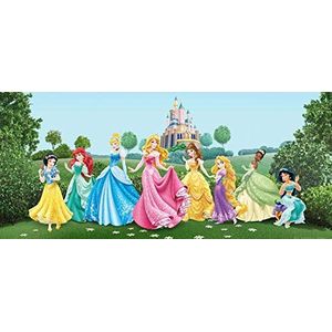 AG Design Prinses Disney Princess kasteel fotobehang, vlies, kleurrijk, 202 x 90 cm