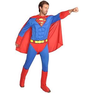 Ciao Superman-vermomming voor volwassenen, officiële DC Comics (maat L) met gewatteerde spieren