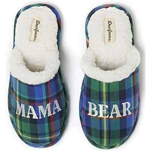 Dearfoams - Mama Bear - Pantoffels - Groen geruit