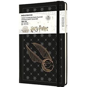 Moleskine - Harry Potter 18-maanden weekplanner/afsprakenplanner 2021/2022, weeknotitieboek met vaste omslag en elastische sluiting, formaat large/A5 13 x 21 cm, kleur zwart, 208 pagina's