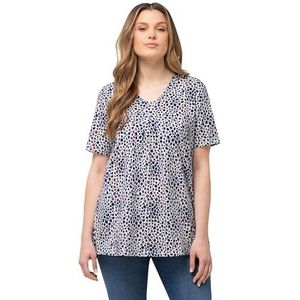 Ulla Popken, Dames grote maten, T-shirt met V-hals en themaprint, wit, 42-44